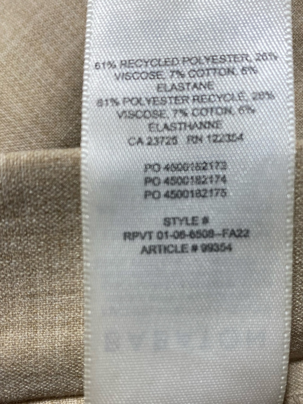 Aritzia Babaton Conan Cropped Pull On Pants Heather Honey Elastic Waist Size 12 - Picture 16 of 16
